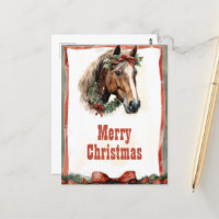 Weihnachtspferd Wasserfarbe