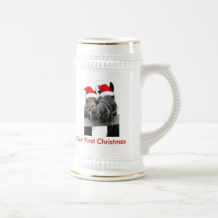 Weihnachtspferde Bierglas