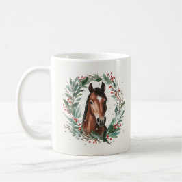 Weihnachtspferde-Kalligrafie-Name der Reittiere Kaffeetasse