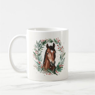 Weihnachtspferde-Kalligrafie-Name der Reittiere Kaffeetasse