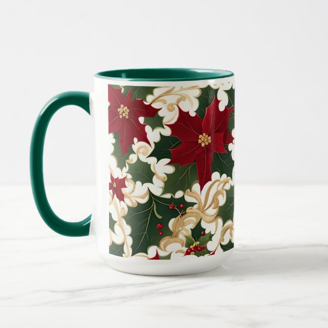 Weihnachtspflanzen im Überfluss Kaffeetasse (Links)