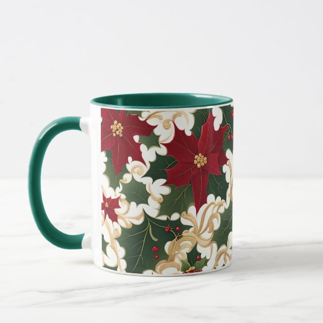 Weihnachtspflanzen im Überfluss Kaffeetasse (Links)