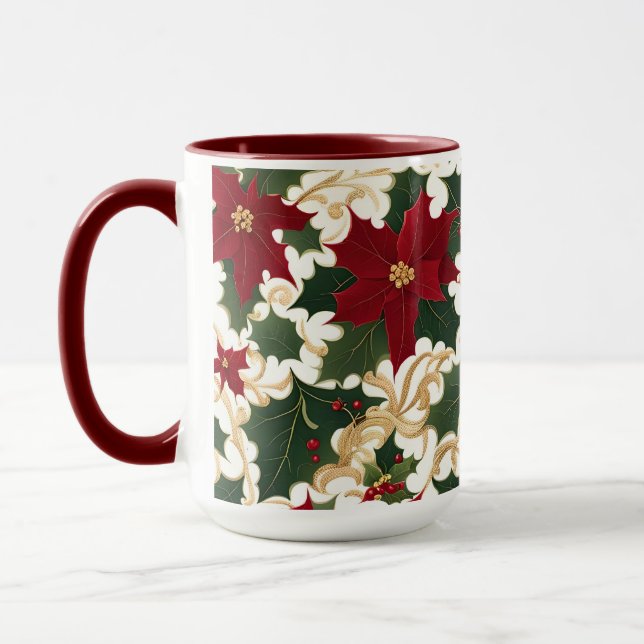 Weihnachtspflanzen im Überfluss Kaffeetasse (Links)