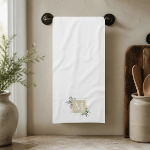 Weihnachtspflanzen-Monogramm Geschirrtuch