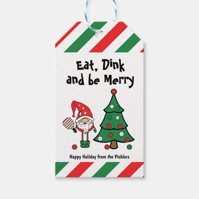 Weihnachtspickleball Geschenkanhänger (Vorderseite)