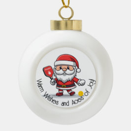 🎅 Weihnachtspickleball Keramik Kugel-Ornament