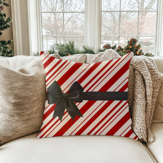 Weihnachtspillow mit Streifen und Schleife Kissen