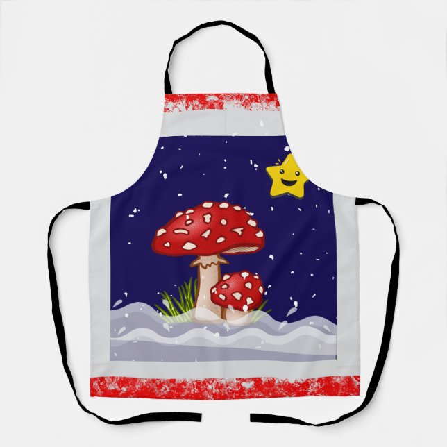 Weihnachtspilze Schürze (Vorderseite)