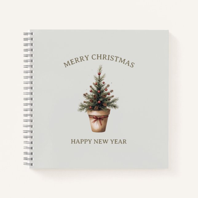 Weihnachtspinecone Baum rustikale Feiertage Gewohn Notizbuch (Vorderseite)