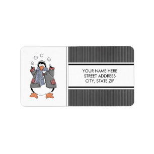 WeihnachtsPinguin-Adressen-Postsendung-Aufkleber Adressaufkleber