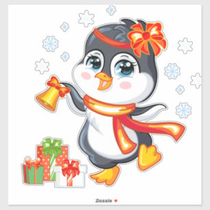 Weihnachtspinguin Aufkleber