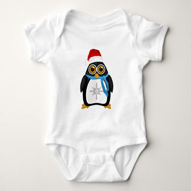 Weihnachtspinguin Baby Strampler (Vorderseite)