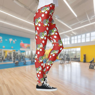 Weihnachtspinguin bekommt eine Schneeball Leggings