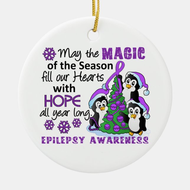 WeihnachtsPinguin-Epilepsie Keramikornament (Vorne)