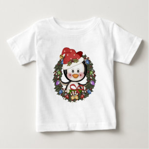 WeihnachtsPinguin-Feiertags-Kranz Baby T-shirt