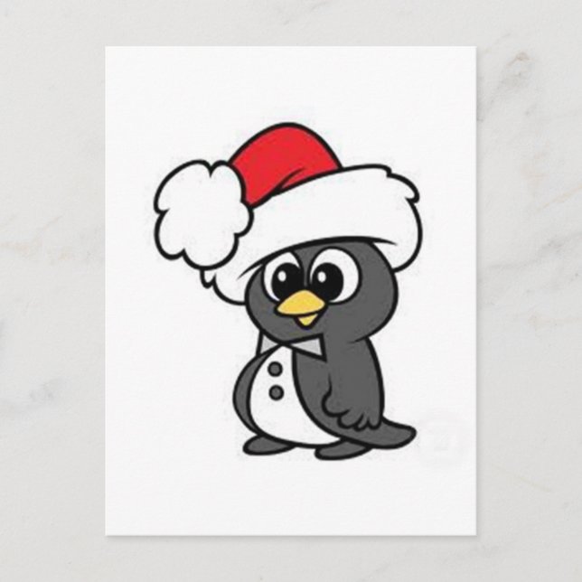 Weihnachtspinguin Feiertagspostkarte (Vorderseite)