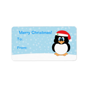 WeihnachtsPinguin-Geschenk-Umbau-Aufkleber Adressaufkleber