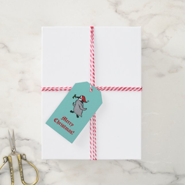 Weihnachtspinguin Geschenkanhänger (Mit Garn)