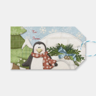 Weihnachtspinguin Geschenkanhänger