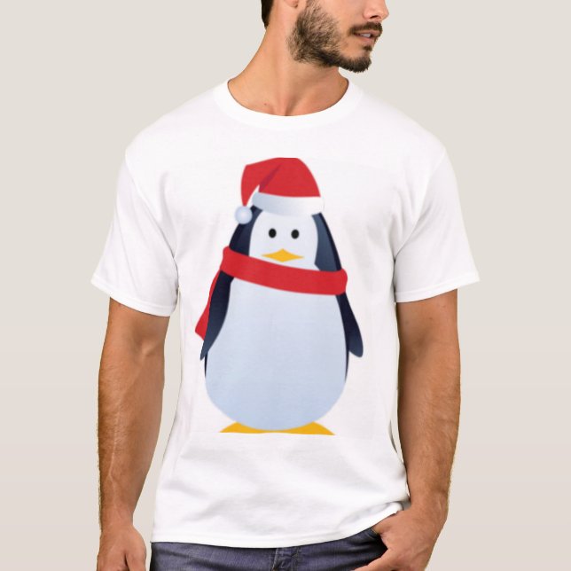 WeihnachtsPinguin-Gesicht T-Shirt (Vorderseite)