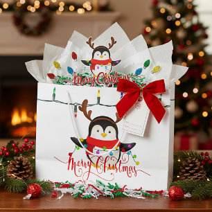 Weihnachtspinguin große geschenktüte