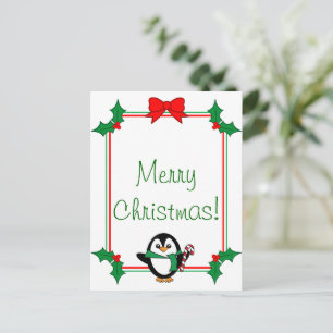 Weihnachtspinguin-Grußkarte Feiertagspostkarte