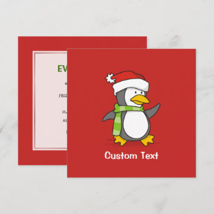Weihnachtspinguin im Schnee Einladung