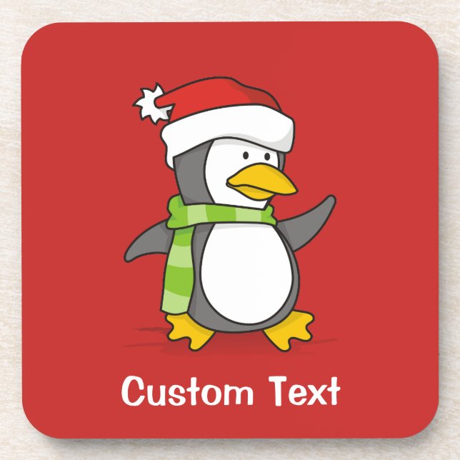 Weihnachtspinguin im Schnee Getränkeuntersetzer (Vorderseite)