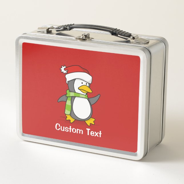 Weihnachtspinguin im Schnee Metall Lunch Box (Vorderseite)