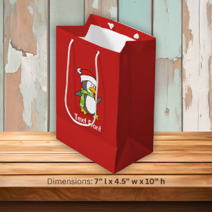 Weihnachtspinguin im Schnee Mittlere Geschenktüte