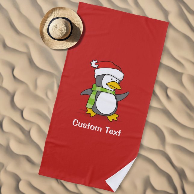 Weihnachtspinguin im Schnee Strandtuch (Von Creator hochgeladen)