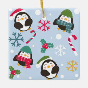 Weihnachtspinguin Keramikornament