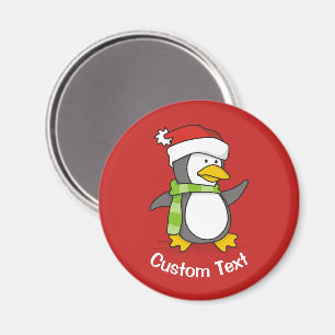 Weihnachtspinguin läuft auf Schnee Magnet