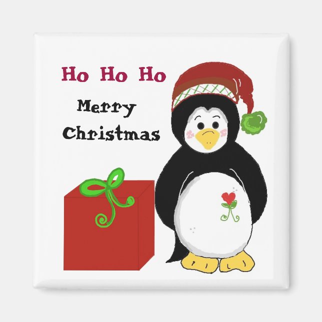 Weihnachtspinguin Magnet (Vorne)
