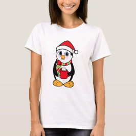 WeihnachtsPinguin mit Schale Kakao T-Shirt