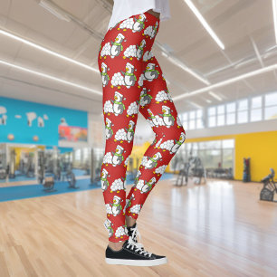 Weihnachtspinguin mit Schneebälle schwingen Leggings