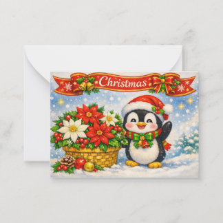 Weihnachtspinguin★ Mitteilungskarte