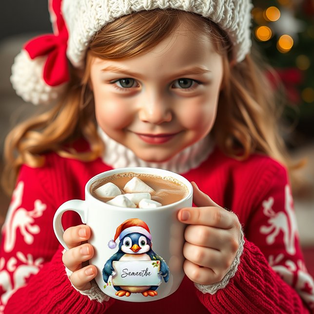 Weihnachtspinguin personalisiert kaffeetasse (Von Creator hochgeladen)