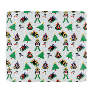 Weihnachtspinguin Ski Schneidebrett