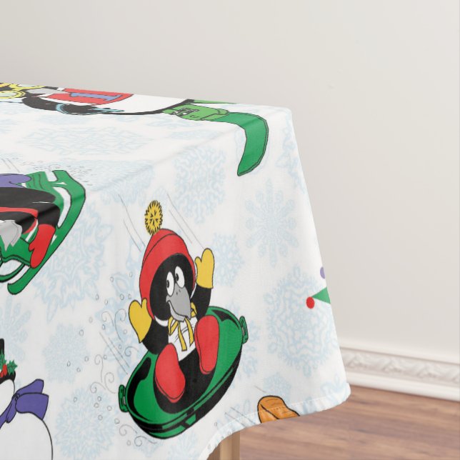 Weihnachtspinguin Ski Tischdecke (Beispiel)
