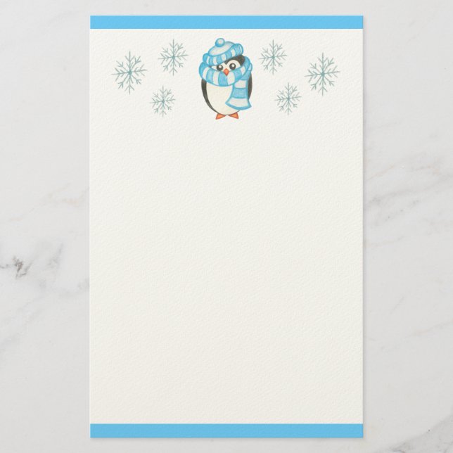 Weihnachtspinguin Stationery Briefpapier (Vorderseite)