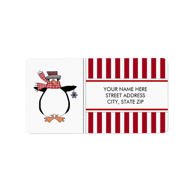 Weihnachtspinguine Adresse Mailing Labels Adressaufkleber (Vorne)