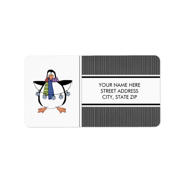 Weihnachtspinguine Adresse Mailing Labels Adressaufkleber (Vorne)