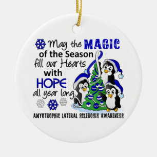 WeihnachtsPinguine ALS Lou Gehrig's Disease Keramik Ornament