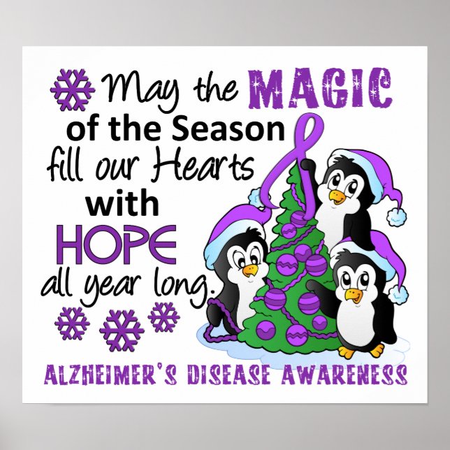Weihnachtspinguine Alzheimer-Krankheit Poster (Vorne)