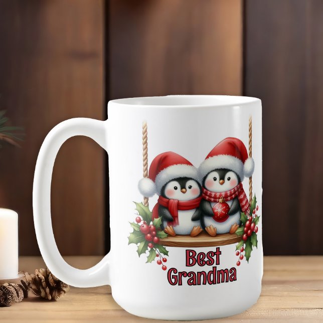Weihnachtspinguine Best Oma Kaffeetasse (Cute penguins Best Grandma Christmas mug)