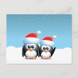 WeihnachtsPinguine Feiertagspostkarte