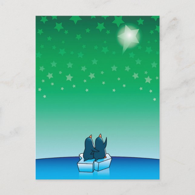 Weihnachtspinguine Feiertagspostkarte (Vorderseite)