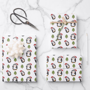 Weihnachtspinguine gefliest geschenkpapier set