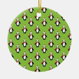 Weihnachtspinguine Keramik Ornament